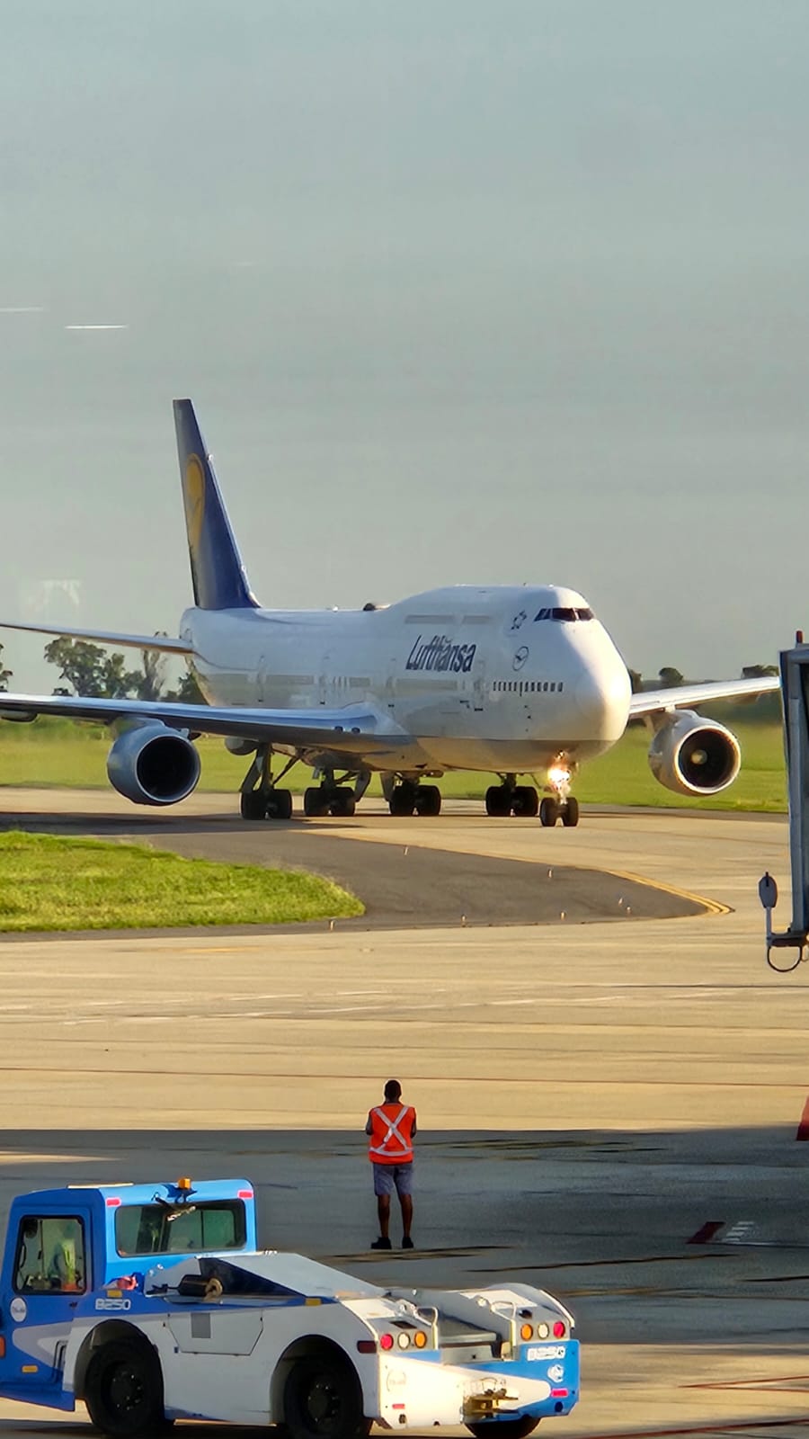 Un Boeing 747 de Lufthansa aterrizó en el Aeropuerto de Rosario 